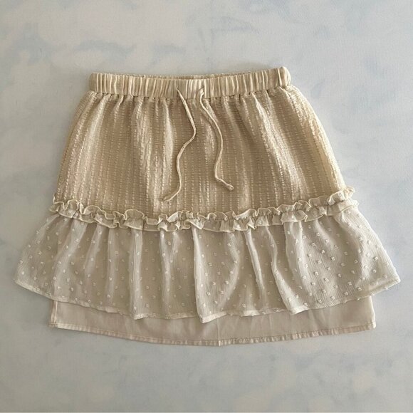 Showpo Cream Boho Mini Skirt - Picture 1 of 5